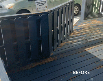 Deck restoration before and after